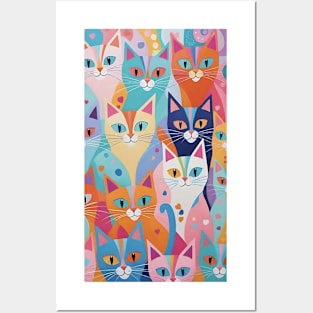 Abstract Cat Dreams: A Splash of Feline Fantasy Posters and Art